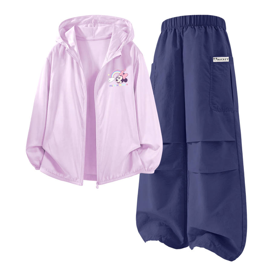 Disney Kids Casual Sportswear Hooded Non Detachable Thin Stretch Breathable
