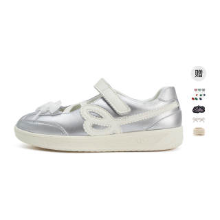 HAPPY BIRDS DAY HBD Ballet Shoes Platform Mary Jane Shoes Women's Shimmering Silver