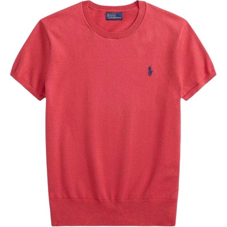 Polo Ralph Lauren Knitwear Women's Red Crew Neck Moderate Straight Fit