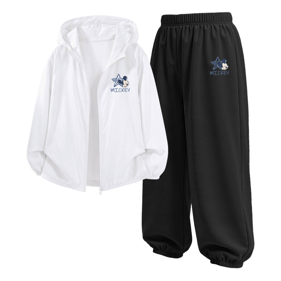 Disney Kids Casual Sportswear Hooded Non Detachable Thin Stretch Breathable