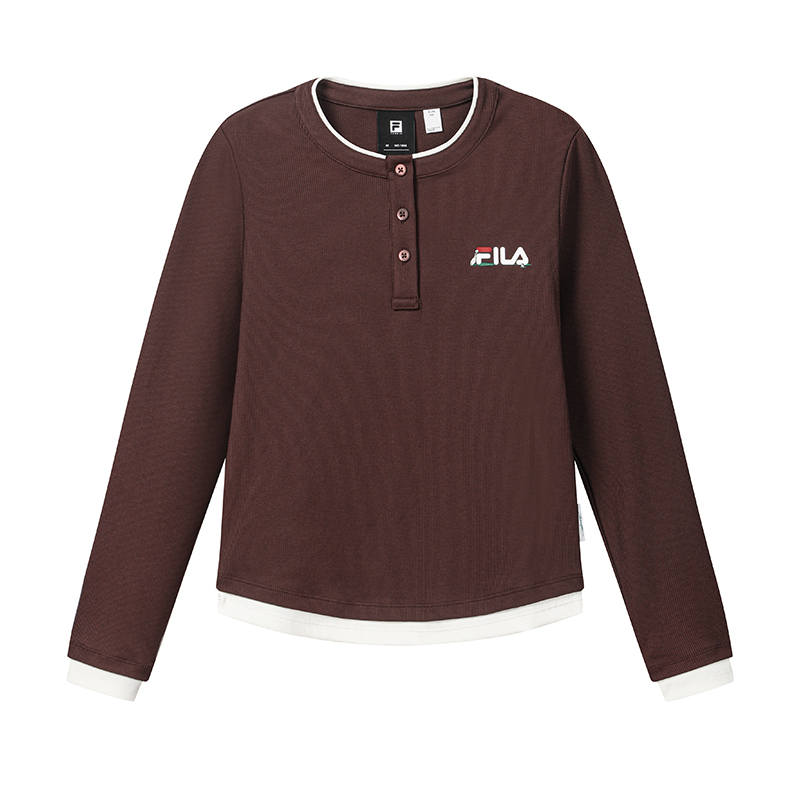 FILA T Shirts Women's Cherry Burgundy Crew Neck Moderate Other