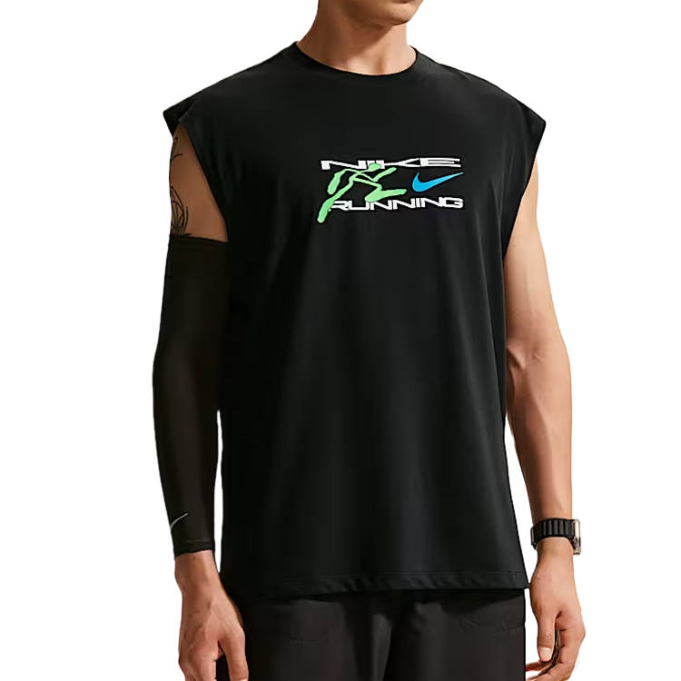 Nike Nike Dri Fit Running Tank Tops Men's Black Crew Neck Moderate