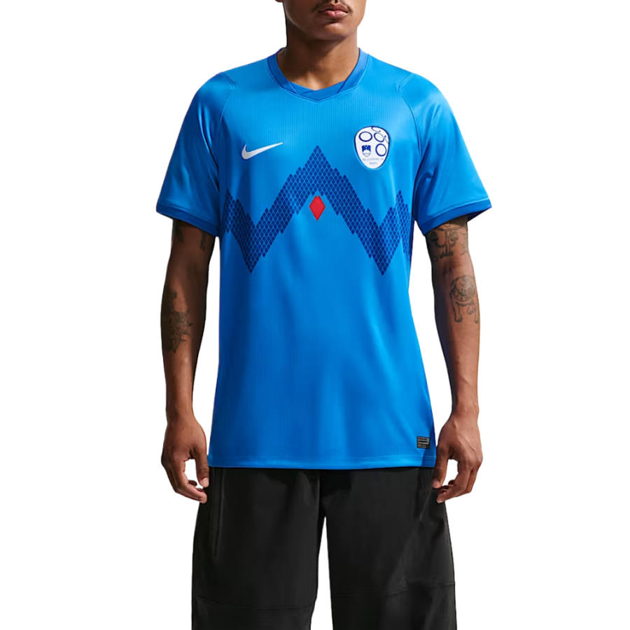 Nike Nike Slovenia National Team Soccer Jerseys Men's Photo Blue/Ultra Royal Blue/White Crew Neck Moderate
