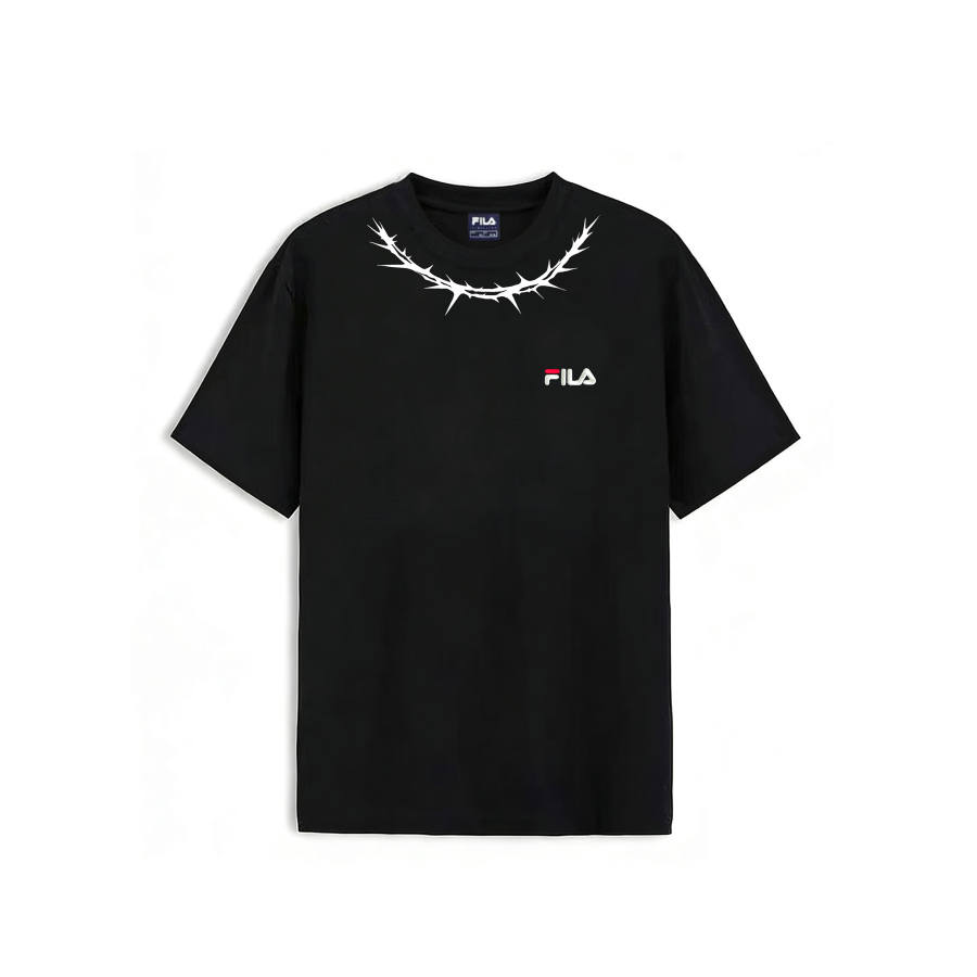 FILA T Shirts Unisex Black Crew Neck Moderate