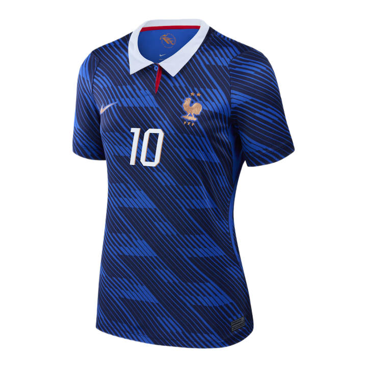 Nike Nike France National Team Soccer Jerseys Women's Blue Lapel Moderate