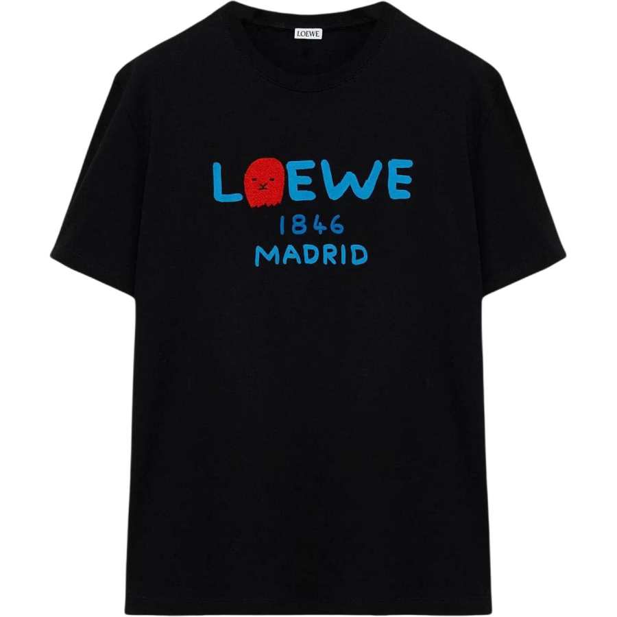 LOEWE T Shirts Unisex Black Crew Neck Moderate Straight Fit