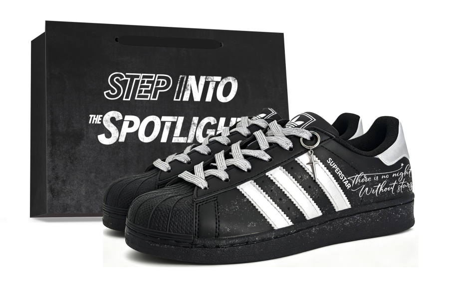 Adidas Originals Superstar 2 Skateboard Shoes Unisex Low Top Black & White Silver
