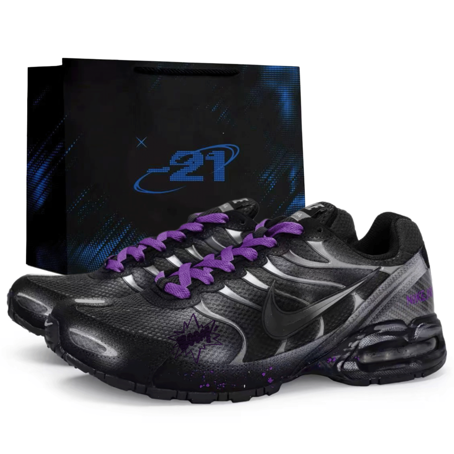 Nike Nike Air Max Torch 4 Running Shoes Men's Low Top Black Gray Purple Silver Colorway