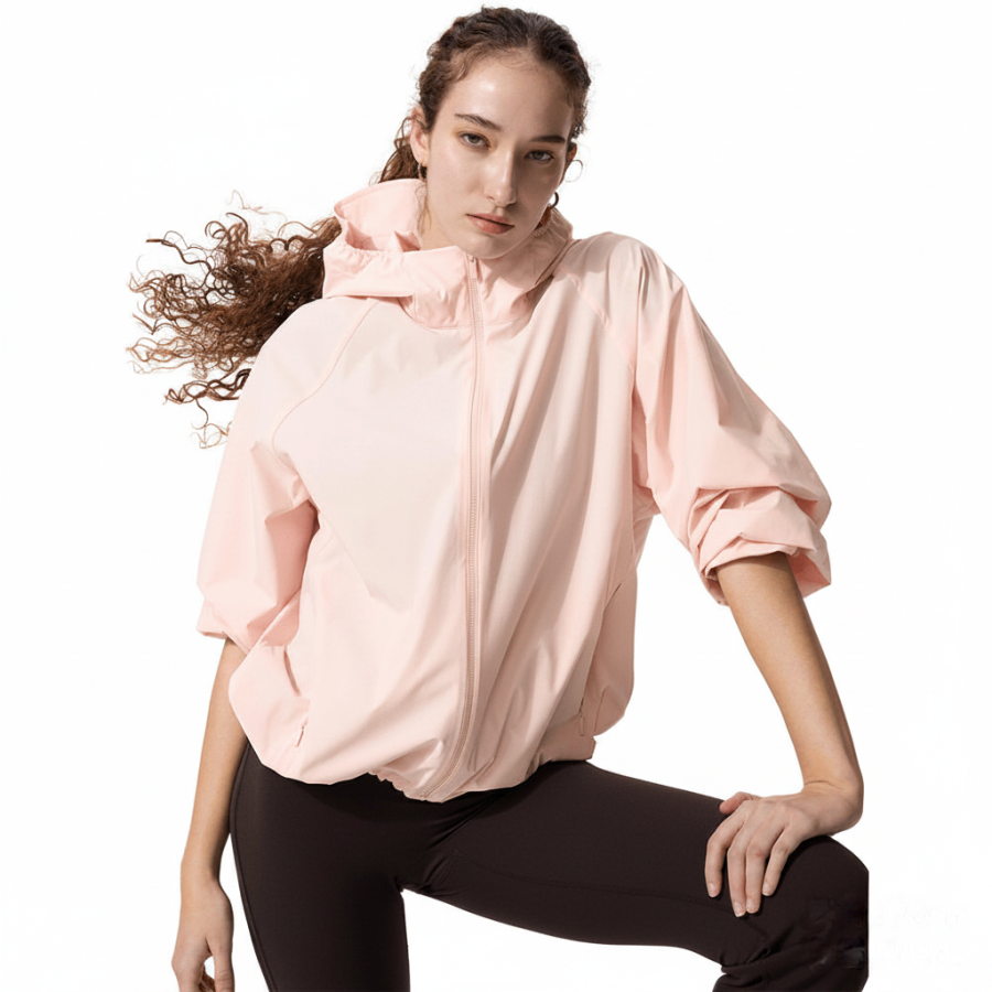 UNIQLO SS26 Sweatshirts Women's Pastel Pink Hooded Non Detachable Moderate