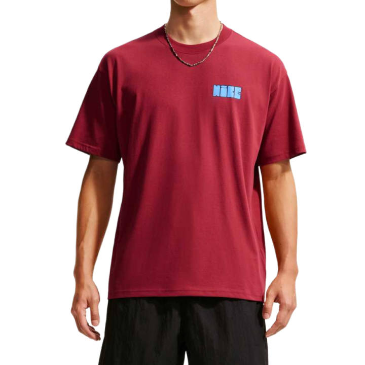 Nike Nike Sportswear T Shirts Men's Team Dark Red Crew Neck Moderate