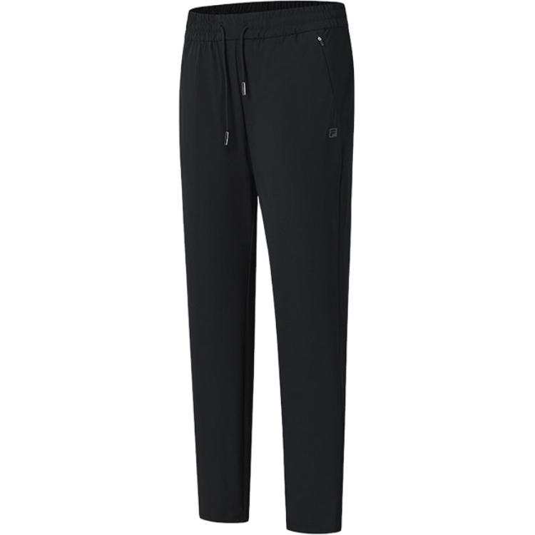 FILA Knitted Sweatpants Women's Pitch Black BK Moderate Straight Fit Pants