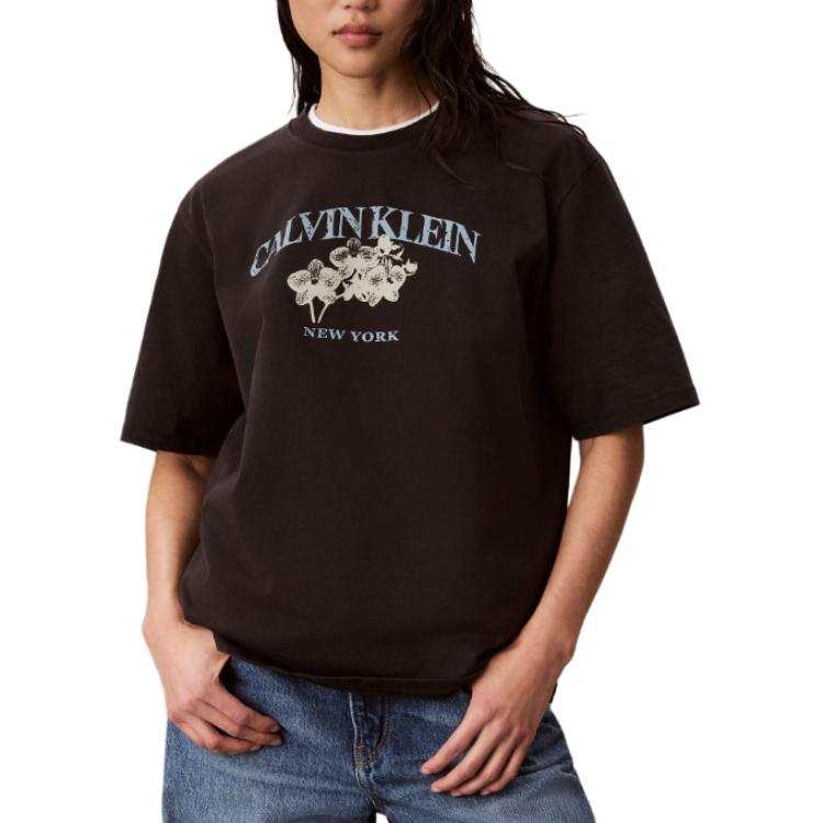 Calvin Klein T Shirts Women's Black Crew Neck