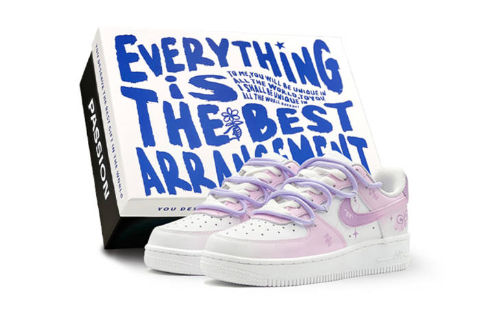Nike Nike Air Force 1 Slip Resistant Low top Skateboard Shoes Women's Light Purple