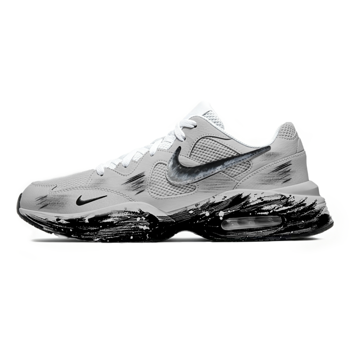Nike Nike Air Max Fusion Running Shoes Men's Low Top Black White Gray