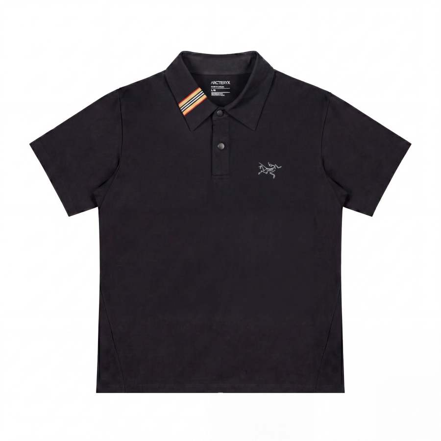 Arcteryx T Shirts Unisex Black/Black Polo Collar Thin Straight Fit