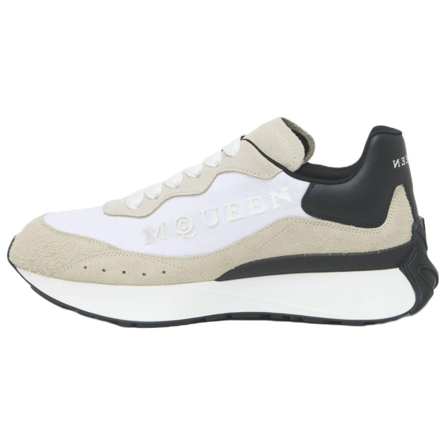 Alexander McQueen Sprint Runner Casual Shoes Men's Low Top Light Gray