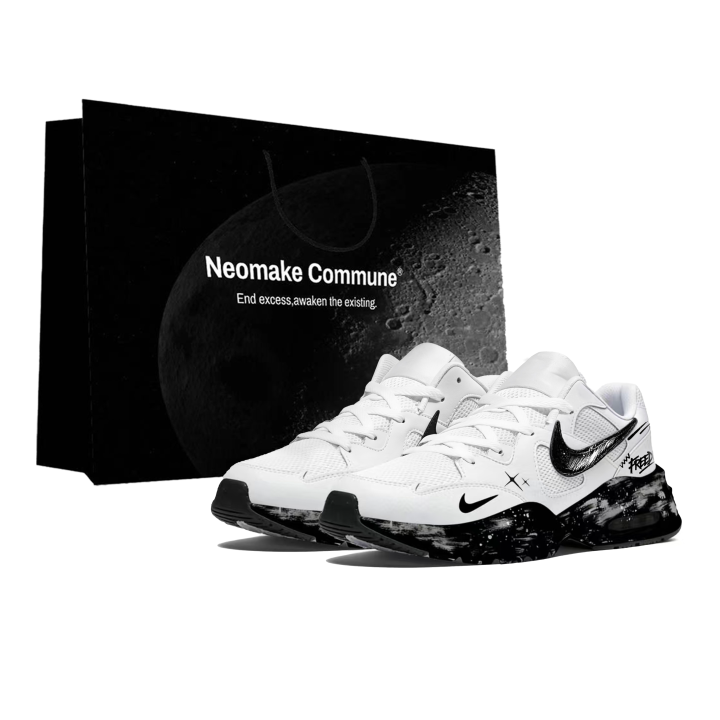 Nike Nike Air Max Fusion Running Shoes Men's Low Top Black White Gray