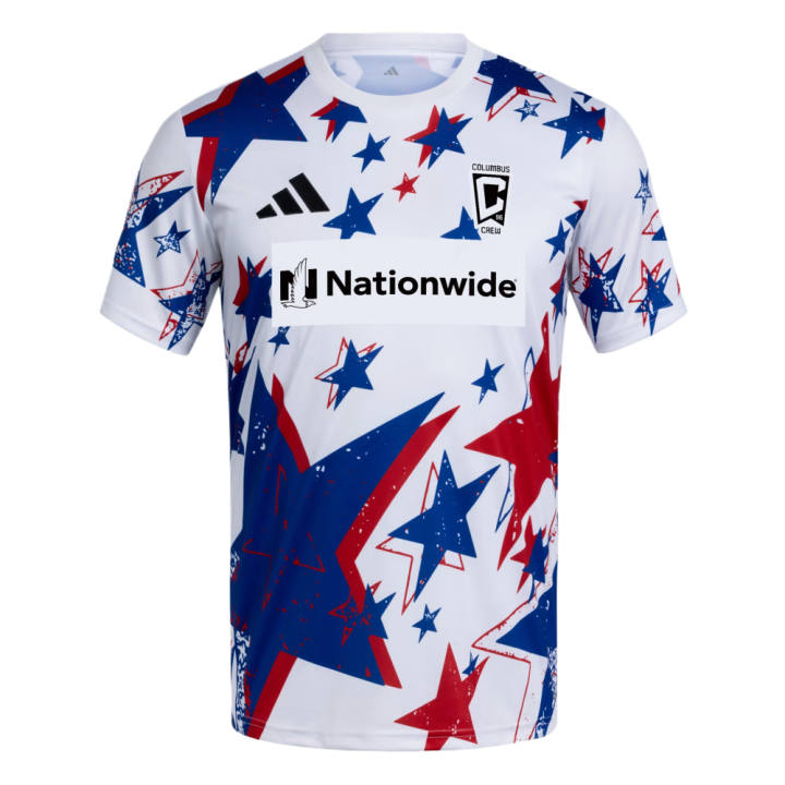 Adidas Adidas Columbus Crew Soccer Jerseys Men's White Blend Crew Neck Moderate
