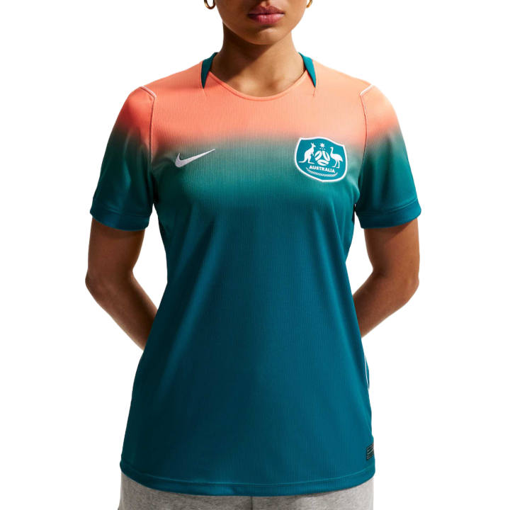 Nike Nike Australia National Team Soccer Jerseys Women's Bright Spruce Green/Orange Pulse Green/White/White Crew Neck Moderate