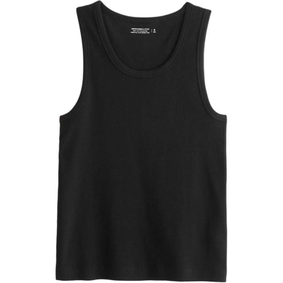 Abercrombie&Fitch Tank Tops Men's Black Crew Neck Moderate