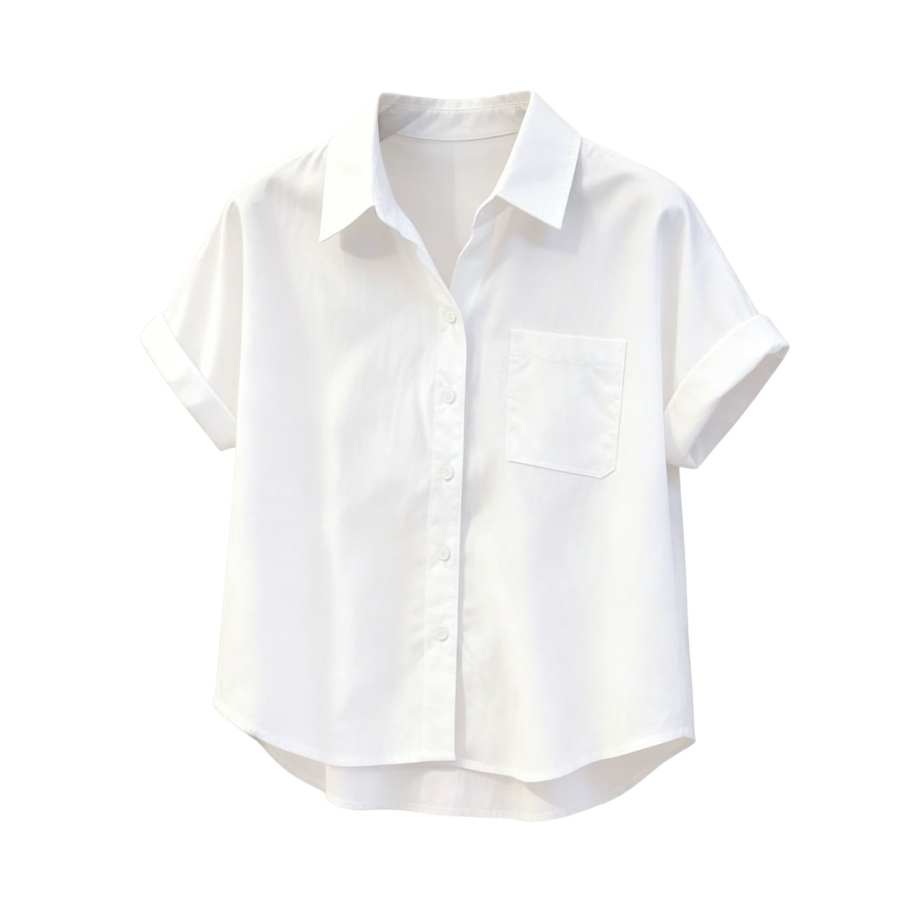 Sugarfunk Shirts Women's Polo Collar Thin Straight Fit