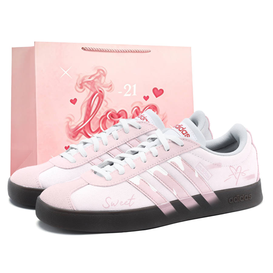 Adidas Adidas Vl Court Classic German Army Trainers Women's Low Top Pink