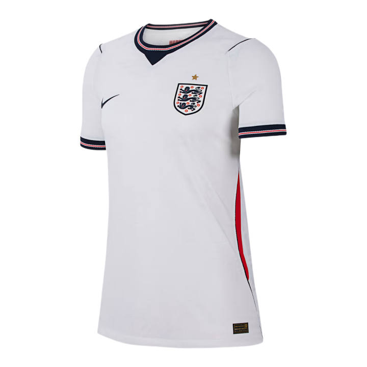 Nike Nike England National Team Soccer Jerseys Women's White/Speed Red/Obsidian/Obsidian Crew Neck Moderate