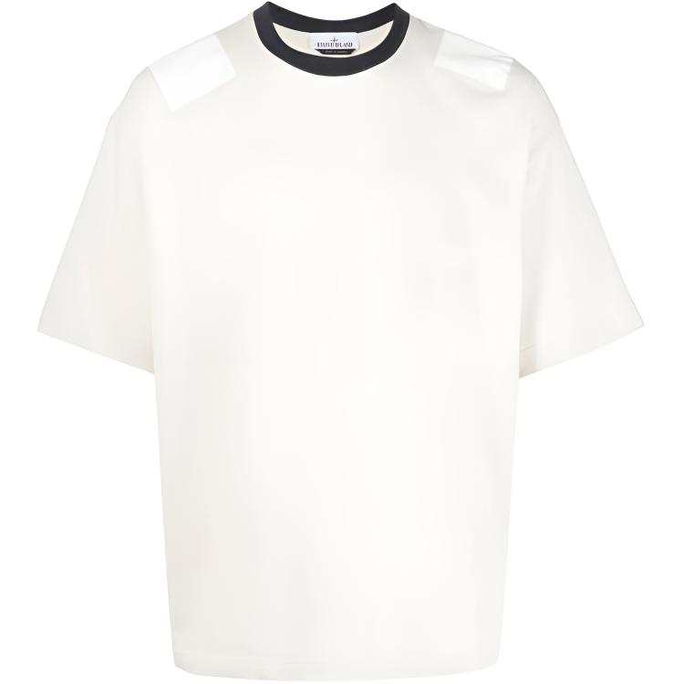 STONE ISLAND T Shirts Men's White Crew Neck Moderate