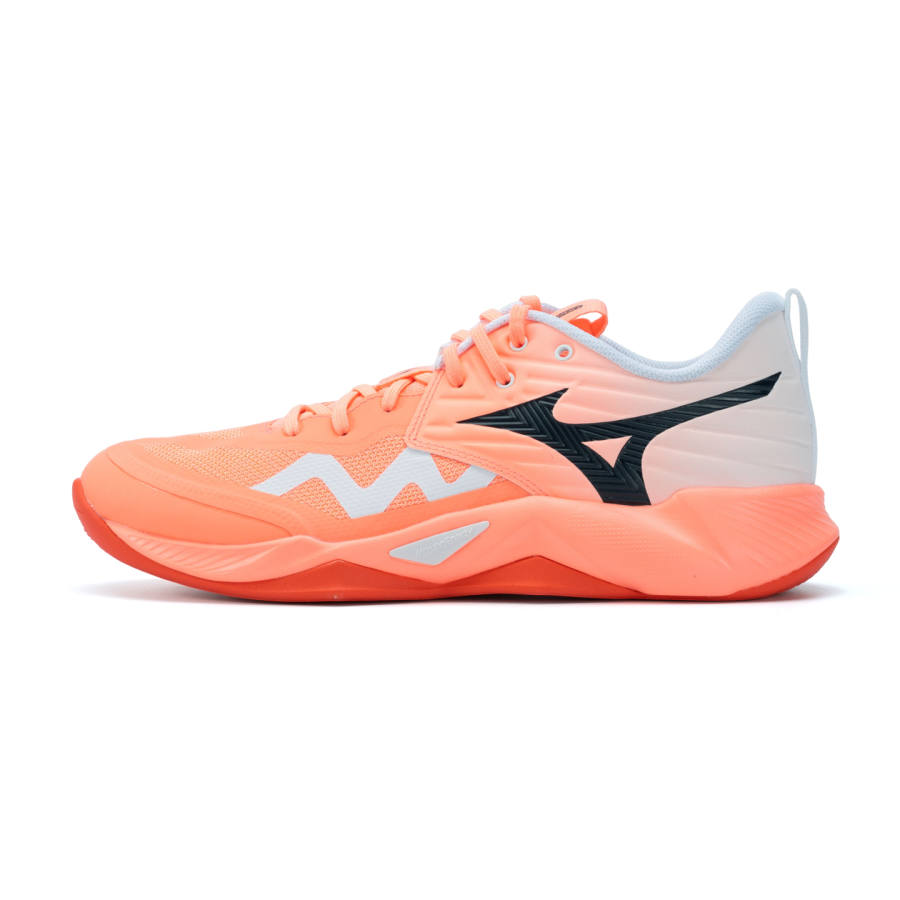 Mizuno WAVE MOMENTUM PRO Volleyball Shoes Unisex Low Top Pink Orange/White/Black