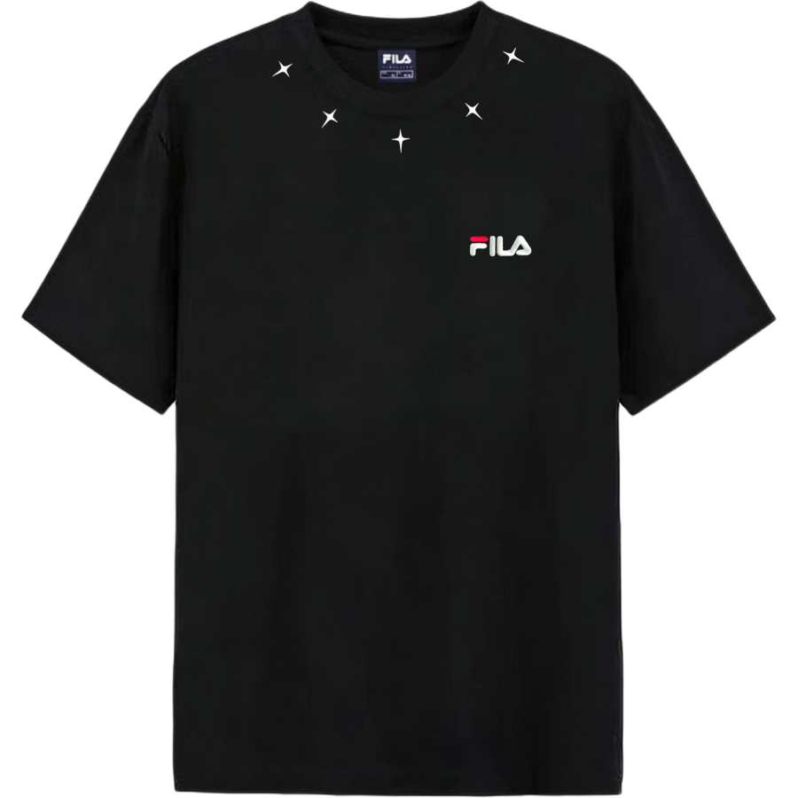 FILA T Shirts Unisex Black Crew Neck Moderate
