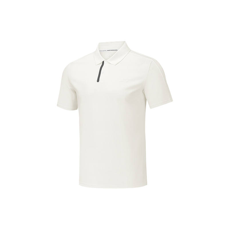Skechers Polo Shirts Men's Bright White 0019 Lapel Moderate