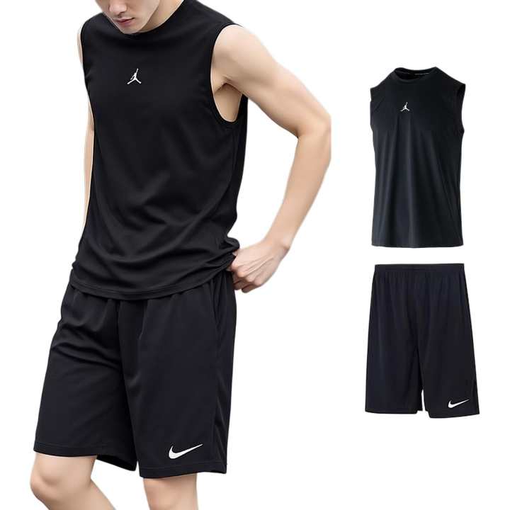 Nike Nike Casual Sportswear Men's Black Tank Top+Black Shorts Moderate