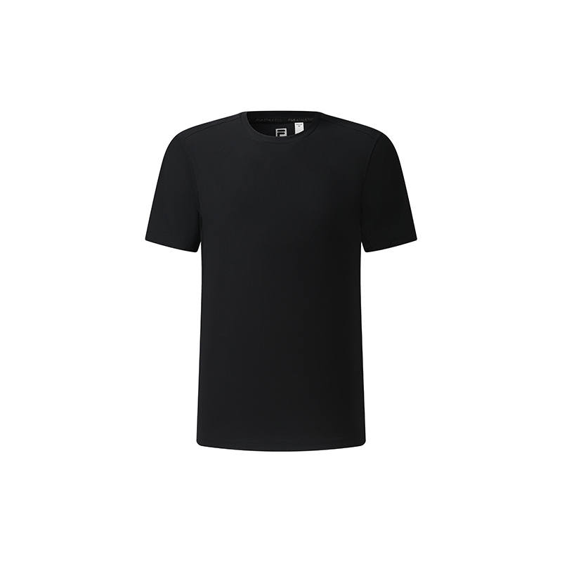 FILA Fitness T Shirts Men's Pitch Black Crew Neck Moderate