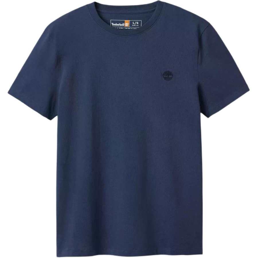 Timberland T Shirts Men's A2EKJEYO/Ocean Blue Crew Neck Moderate Straight Fit