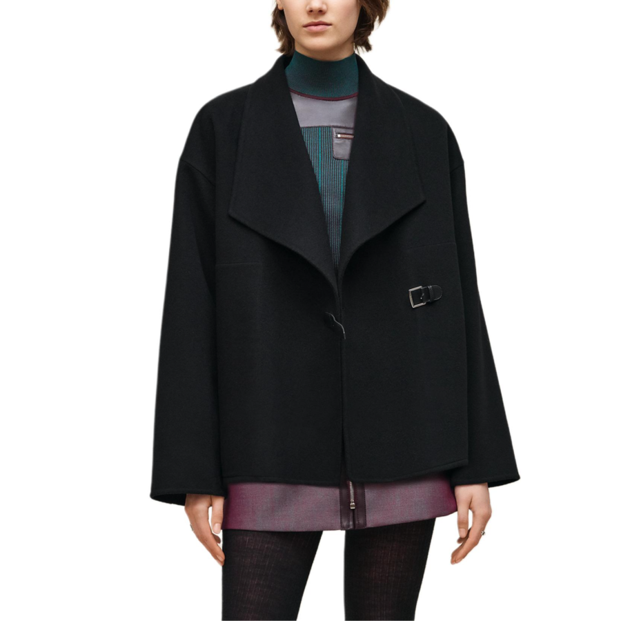 HERMES HERMES Coats Women's Black Moderate