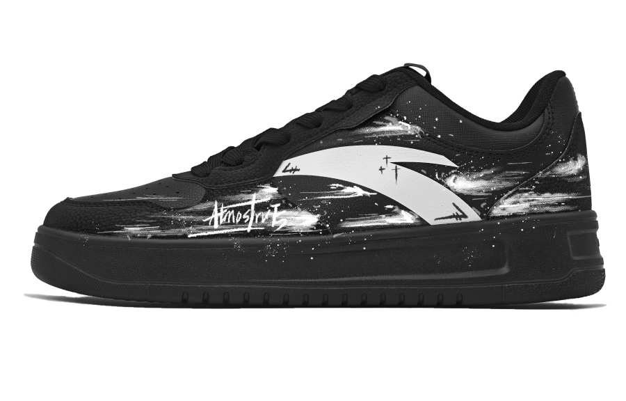 ANTA Easy Skateboard Shoes Men's Low Top Black