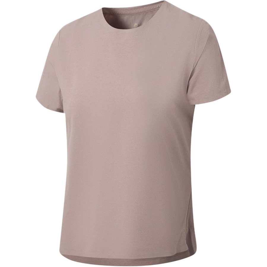 Li-Ning Li Ning Gold Logo | T Shirts Women's Sand Clay Purple Crew Neck Moderate Straight Fit