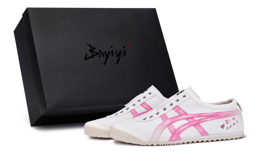 Onitsuka Tiger MEXICO 66 SLIP On Casual Shoes Unisex Low Top Pink/White