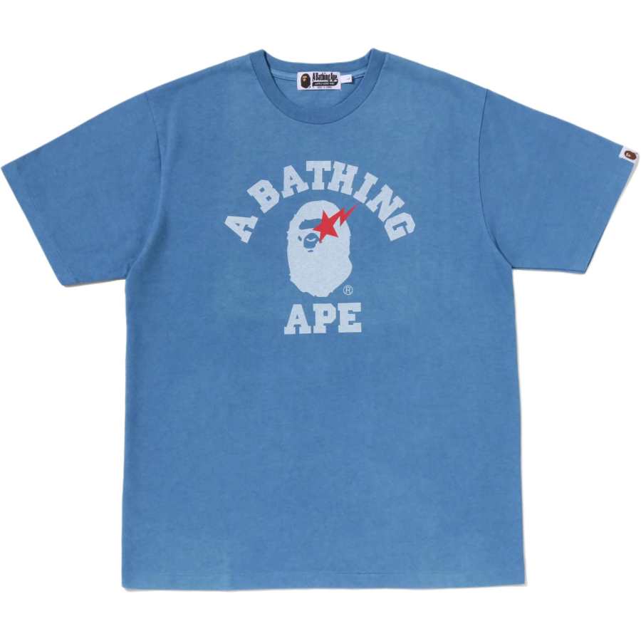 A BATHING APE JAPAN DENIM T Shirts Unisex Crew Neck Moderate