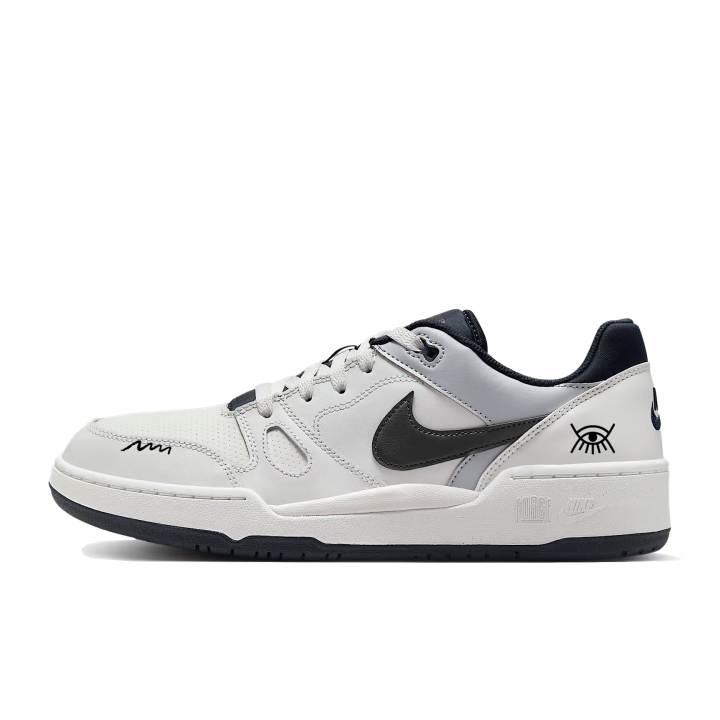 Nike Nike Full Force Skateboard Shoes Men's Low Top White/Black/Gray