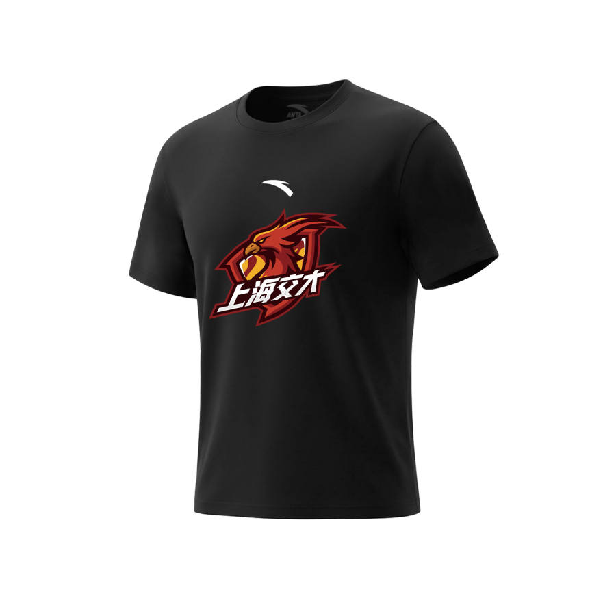 ANTA T Shirts Unisex Black Crew Neck Moderate