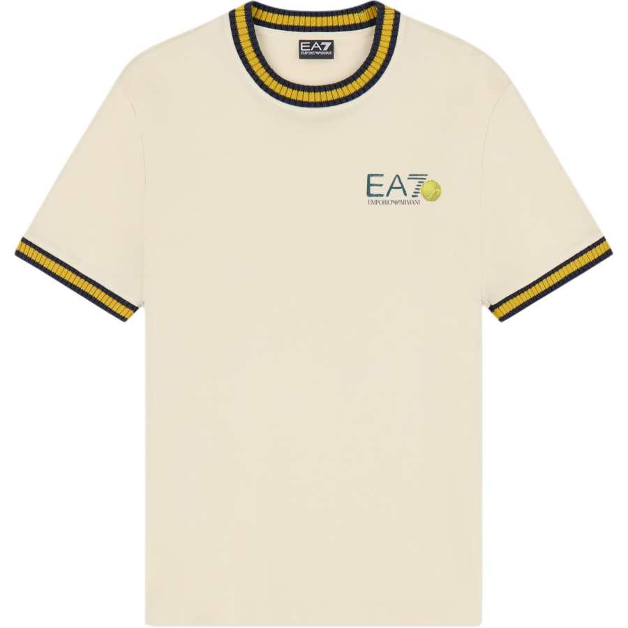 EMPORIO ARMANI EA7 T Shirts Men's Beige Crew Neck Moderate Other