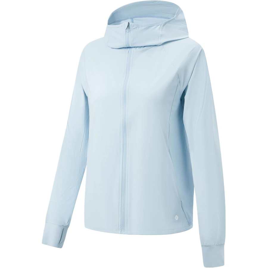 Li-Ning Li Ning Jackets Women's First Frost Blue Hooded Non Detachable Moderate Straight Fit