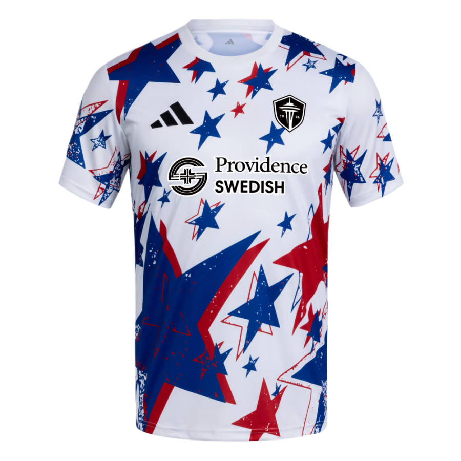 Adidas Adidas Seattle Sounders FC Soccer Jerseys Men's White Blend Crew Neck Moderate