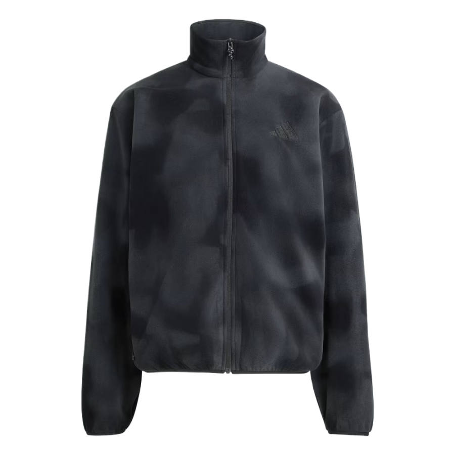 Adidas Adidas Fleece Tops Men's Carbon Black Stand Collar Moderate