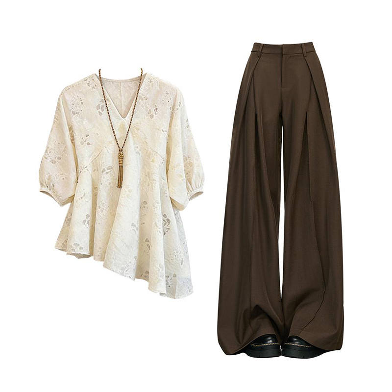 MARIE·COCO Casual Suits Women's V Neck Moderate
