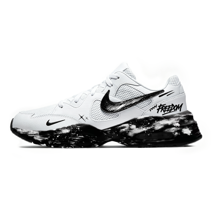 Nike Nike Air Max Fusion Running Shoes Men's Low Top Black White Gray