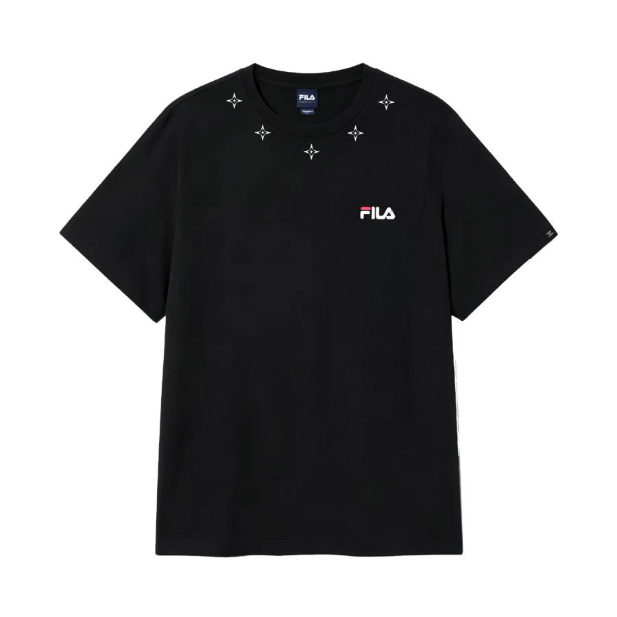 FILA T Shirts Unisex Black Crew Neck Moderate