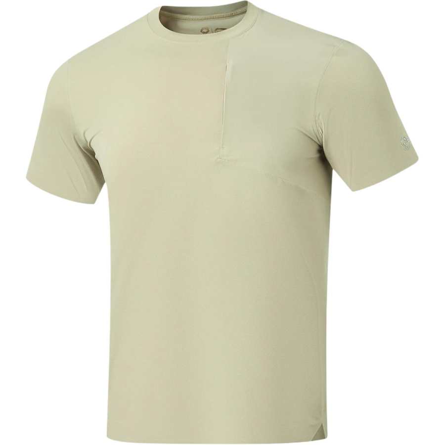 Li-Ning Li Ning Gold Logo | T Shirts Men's Celadon Crew Neck Moderate Straight Fit