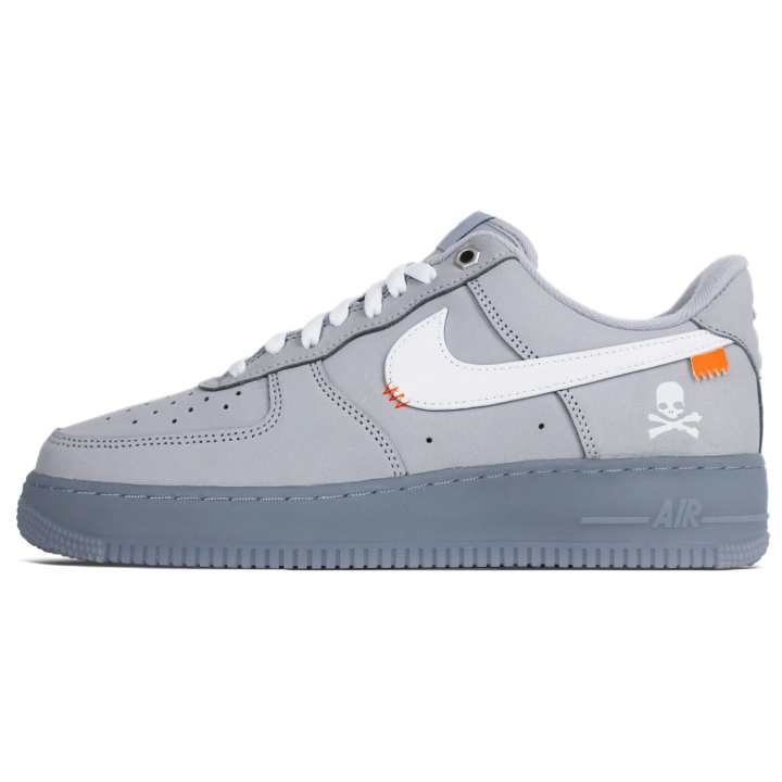 Nike Nike Air Force 1 Skateboard Shoes Men's Low Top Gray/White/Orange